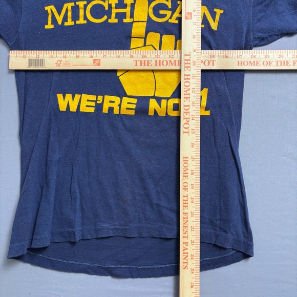Vintage Michigan Ohio State Rivalry Graphic Blue Yellow Men's T-Shirt M - Picture 8 of 8